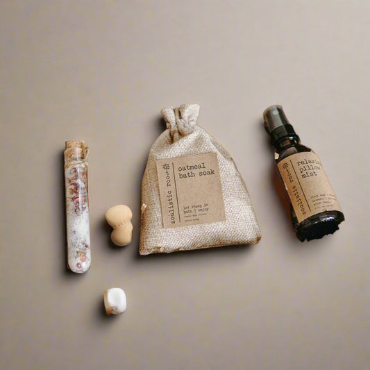 Gift Set - Pillow Spray, Relax Roller, Oatmeal Soak & Rose Test Tubes-0